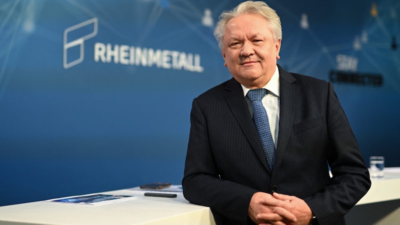 An attack on Rheinmetall CEO Papperger was prevented. (Bild: APA/AFP/Ina FASSBENDER)