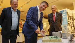 Drei Haus der Natur Direktoren-Generationen kamen zur Party (v.l.):Norbert Winding, Robert Lindner und Eberhard Stüber. (Bild: Tschepp Markus)