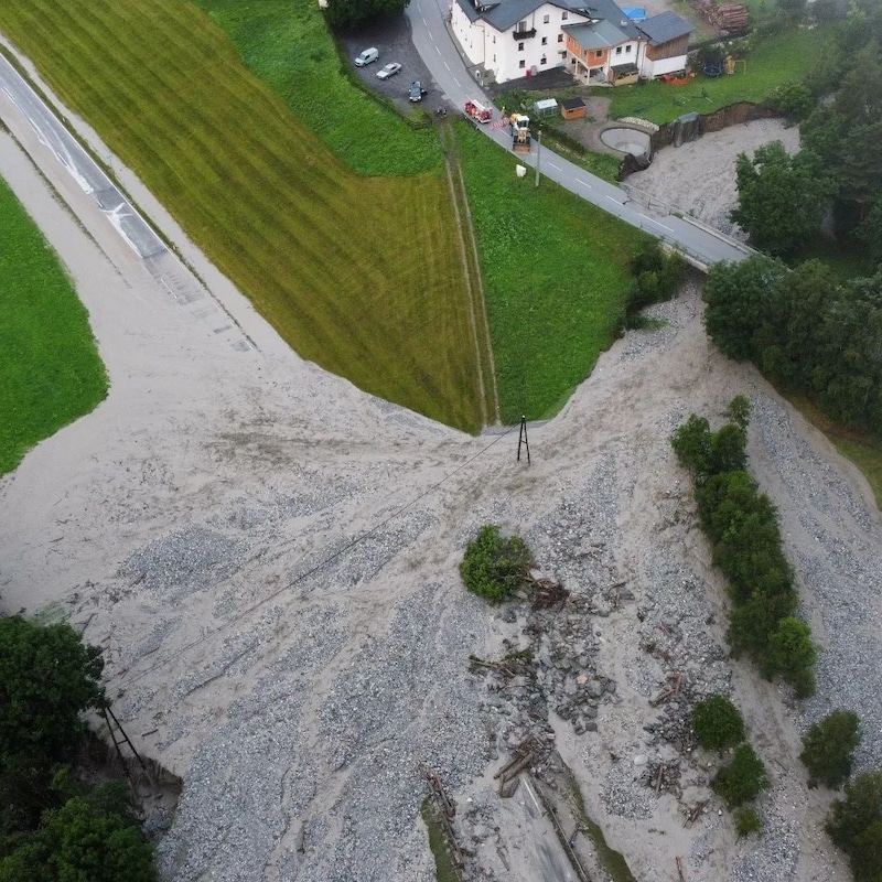 Die Mure in Tösens. (Bild: Hans-Peter Neururer )