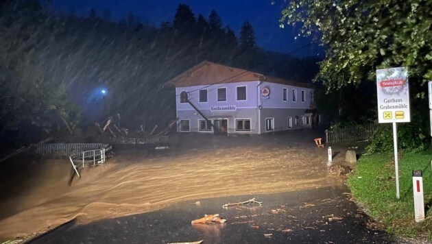 Masses of water in Maria Lankowitz (Bild: FF Maria Lankowitz)