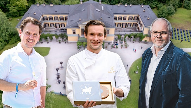 Andreas Winkelhofer (l.), Philipp Zauner (center) and Wolfgang Gröller (r.) are registering increasing numbers of guests due to the Capital of Culture. (Bild: Krone KREATIV/www.picturedesk.com/EXPA/APA, Markus Wenzel (2), Georg Kukuvec)