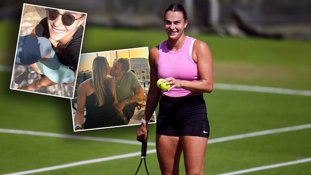 Aryna Sabalenka ist in einer Beziehung mit dem Unternehmer Georgios Frangulis. (Bild: AP ( via APA) Austria Presse Agentur/ASSOCIATED PRESS, Instagram/georgiosfrangulis, Photoshop)