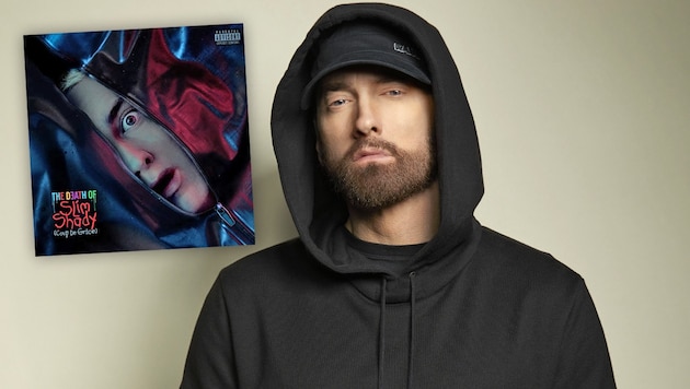 Darauf hat die Rap-Welt seit Monaten nervös gewartet: Genre-Legende Eminem lässt noch einmal sein Alter Ego Slim Shady vom Stapel. (Bild: Krone KREATIV/Universal Music (2))