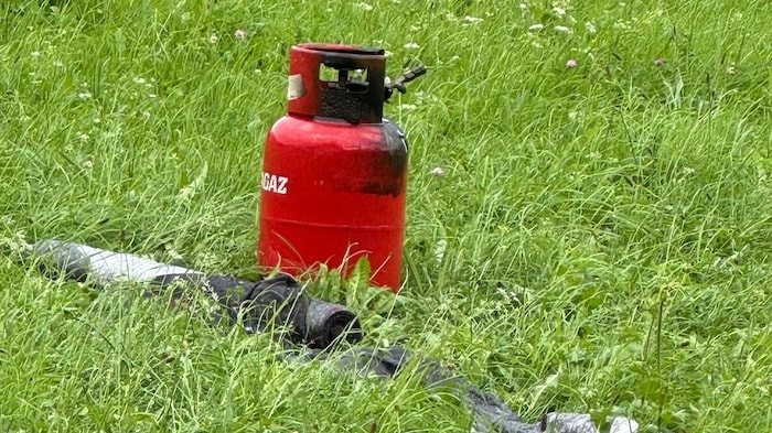 Diese Gasflasche fing Feuer.