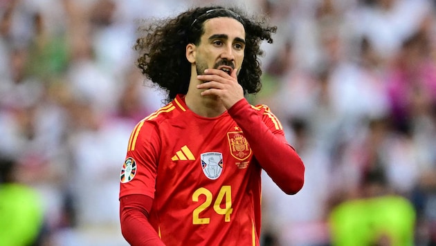 Marc Cucurella muss wohl auch im Finale gegen England mit Buhrufen und Pfiffen rechnen.  (Bild: AFP/APA/Tobias SCHWARZ)