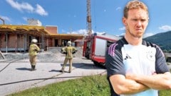 Auf der Baustelle des deutschen Fußball-Bundestrainers Julian Nagelsmann kam es zu einem heiklen Einsatz. (Bild: Krone KREATIV/Tobias SCHWARZ / AFP) Feuerwehr Fieberbrunn )