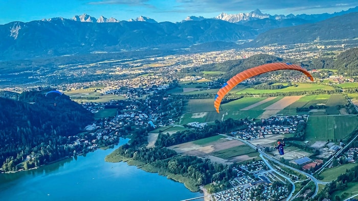 Unique view of Lake Ossiach from above.