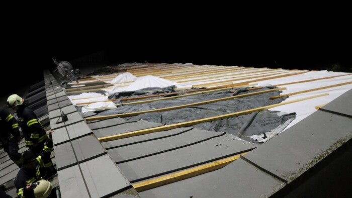 Large parts of the roof were damaged
