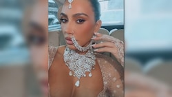 Kim Kardashian trug für die 600-Millionen-Mumbai-Hochzeit Mega-Klunker, bei denen wohl selbst die Royal Family vor Neid erblasst. (Bild: instagram.com/kimkardashian)