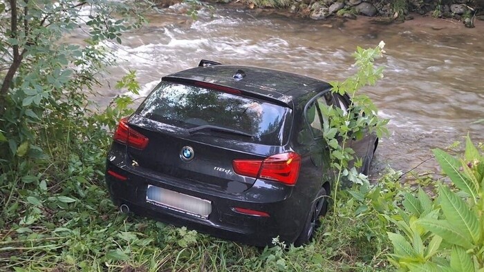 Der Fahrer konnte sich noch selbst befreien