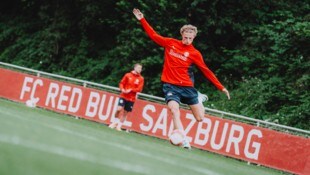 Maurits Kjaergaard hinterlässt im Training einen starken Eindruck. (Bild: FC Red Bull Salzburg/Fabian Weirather)