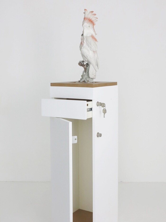Michael Strasser's "Bird Strike" in the Gnas art window