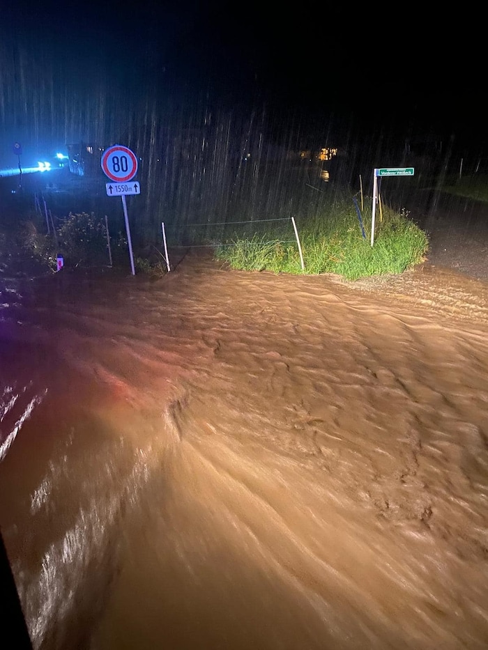 Scenes of devastation in Friesach-Wörth.
