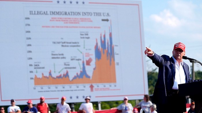 Donald Trump was talking about his country's problems with illegal migration when the shots were ...
