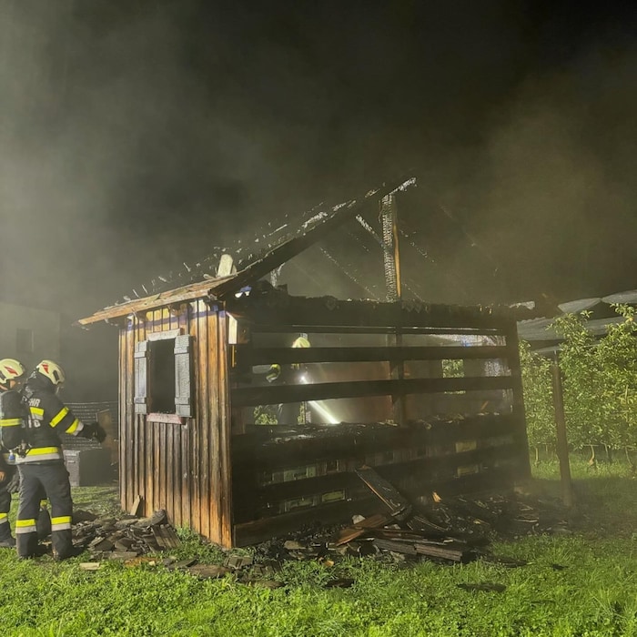 Die Hütte brannte zur Gänze aus.