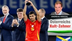 Rodri war für Herzog wie die UEFA der beste Spieler. (Bild: Krone KREATIV, REUTERS/Wolfgang Rattay)