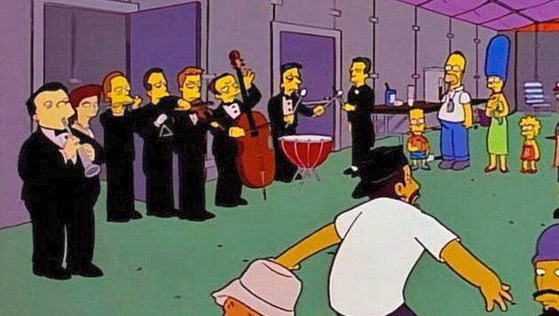 Rap group Cypress Hill performs with the London Symphony Orchestra on "Simpsons" in 1996. Now it has become reality. (Bild: Fox)