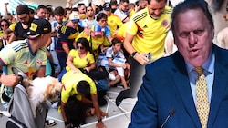 Ramón Jesurún (r.) wurde bei den Tumulten im Rahmen des Copa-America-Endspiels festgenommen. (Bild: AFP/APA/Raul ARBOLEDA/GETTY IMAGES/Maddie Meyer)