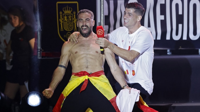 Dani Carvajal (l.) und Alvaro Morata (r.)