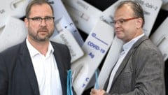 Der frühere FPÖ-Politiker Hans-Jörg Jenewein (re.) hat Corona-Tests für Parteifreunde, darunter auch den jetzigen Generalsekretär Christian Hafenecker (li.), gefälscht. (Bild: Krone KREATIV/APA/HANS PUNZ, APA/HELMUT FOHRINGER, APA/AFP/Ina FASSBENDER)