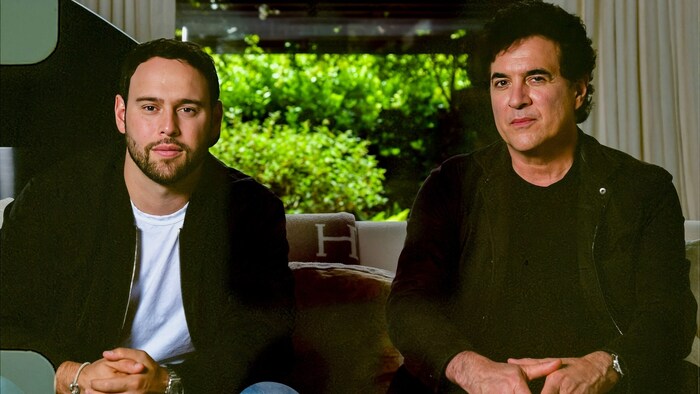 Musikmanager Scooter Braun (l.) und ihr erster Labelchef Scott Borchetta sind zwei eher dubiose ...