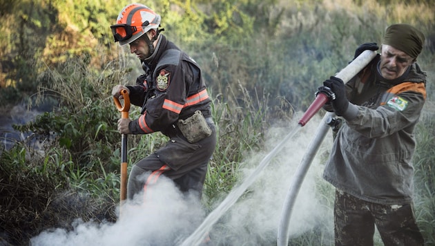 Löscharbeiten in Sibirien (Archivbild) (Bild: AFP)