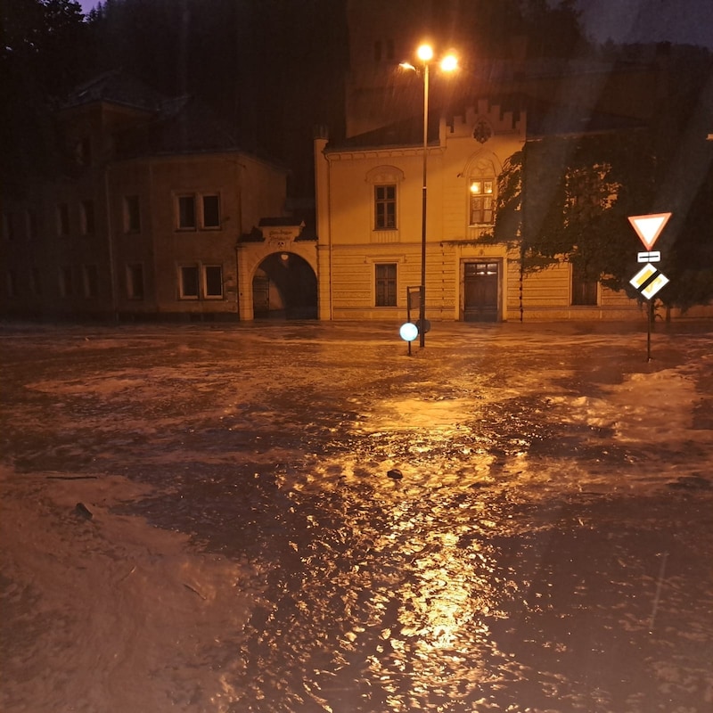 „Land unter“ in Thörl. (Bild: FF Thörl)