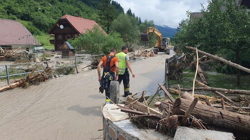 Die Lage am Mittwoch in Thörl. (Bild: FILMTEAM-AUSTRIA/ROLAND THENY)