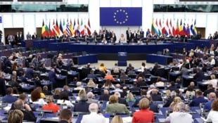 Die Abgeordneten des EU-Parlaments am Mittwoch (Bild: AFP/Frederick Florin)