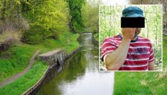 An der Panke (gr. Bild) soll sich die abscheuliche Tat ereignet haben. Der Verdächtige  (kl. Bild) wurde am Flughafen Wien-Schwechat verhaftet. (Bild: stock.adobe.com/Achim Wagner, bild.de/Jörg Bergmann, Krone KREATIV)