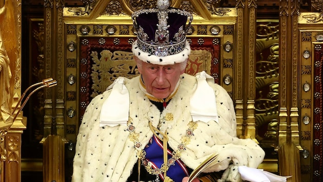 Charles III during his "King's Speech" (Bild: ASSOCIATED PRESS)