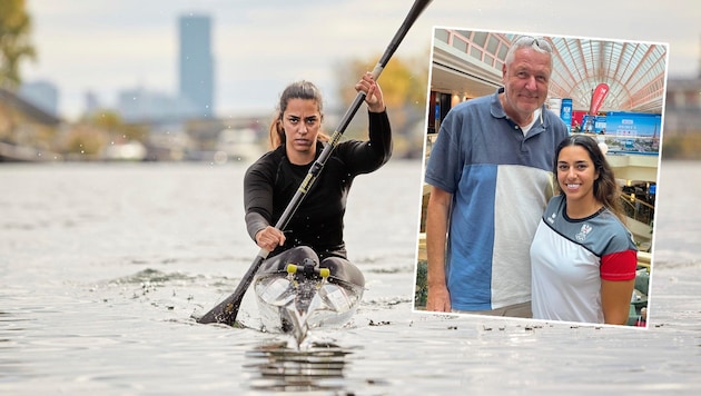 Kanu and "her angel" Uwe Schlokat (right) helped Saman Soltani to regain her footing. (Bild: Jürgen Knoth, Gernot Bachler)