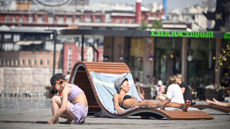 Sonnen in der russischen Hauptstadt (Bild: APA/AFP/Alexander NEMENOV)