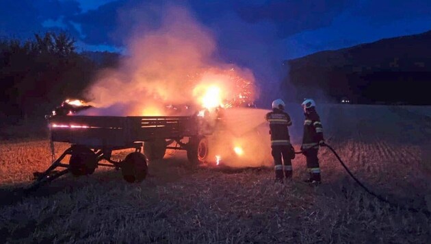 Die Feuerwehrmänner brachten die Flammen rasch unter Kontrolle. (Bild: FF St. Georgen im Lavanttal)