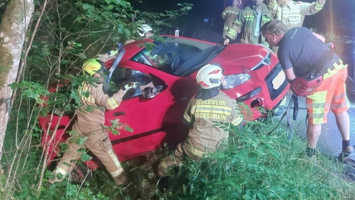 Die Feuerwehr Großgmain und ein Abschleppunternehmen bargen das Fahrzeug.