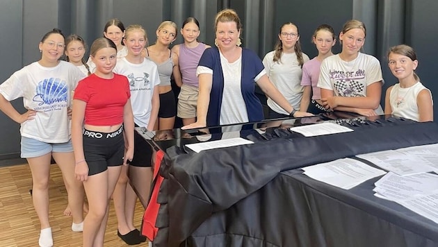 Jazz star Kopmajer with her students in Gleisdorf (Bild: Kopmajer privat)