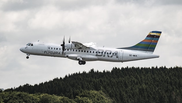 So sieht das Flugzeug aus, mit dem ab 27. Oktober Linz wieder mit Frankfurt verbunden wird. (Bild: Braathens Regional Airlines)