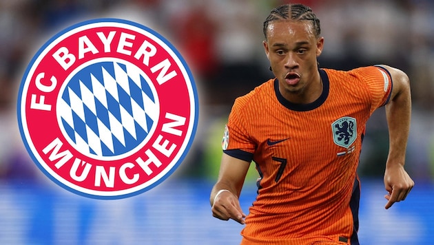 FC Bayern have apparently made a mega-bid for Xavi Simons. (Bild: APA/AFP/Adrian DENNIS, Krone KREATIV)