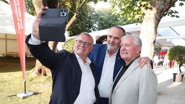 Three provincial governors: Hans Niessl, Hans Peter Doskozil and Hans Sipötz. (Bild: Judt Reinhard)