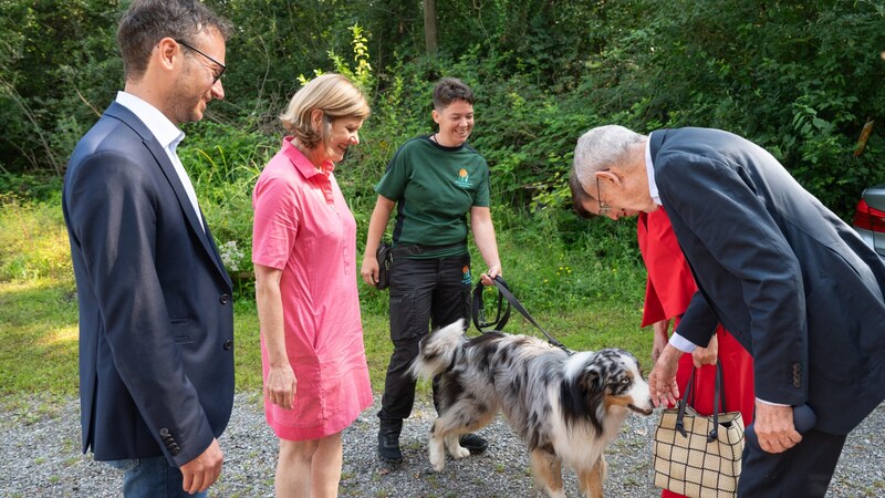 Alexander Van der Bellen und seine Ehefrau Doris Schmidauer sind große Natur- und Tierfreunde – das zeigte sich auch beim Ausflug ins Rheindelta. (Bild: VLK SERRA)