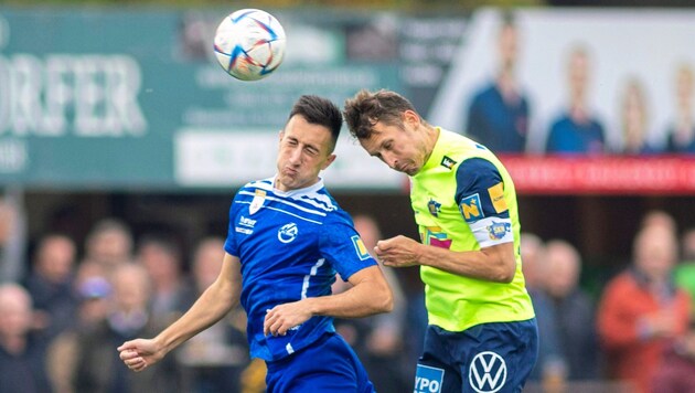 Der Kroate Patrick Mijic (l.) ist Hartbergs neue Nummer 9.  (Bild: GEPA/GEPA pictures)