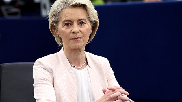 Ursula von der Leyen has been elected for another five years as head of the EU Commission. (Bild: APA/AFP/FREDERICK FLORIN)