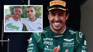 Ralf Schumacher und sein Partner Etienne, Fernando Alonso (Bild: AFP; www.instagram.com/ralfschumacher_rsc)