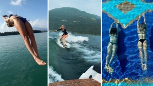 Anna Gasser genießt das schöne Sommerwetter.