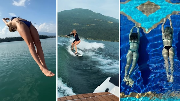 Anna Gasser genießt das schöne Sommerwetter.