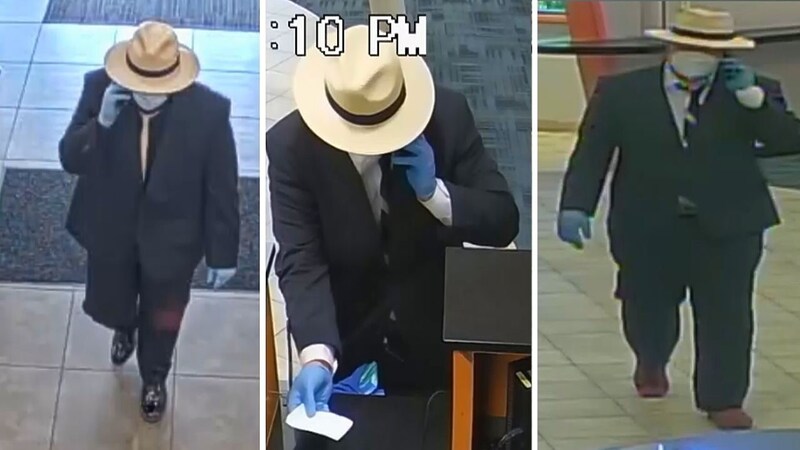 The US Federal Bureau of Investigation (FBI) is searching for an obviously fashion-conscious bank robber in the state of Texas. (Bild: kameraOne (Screenshot))