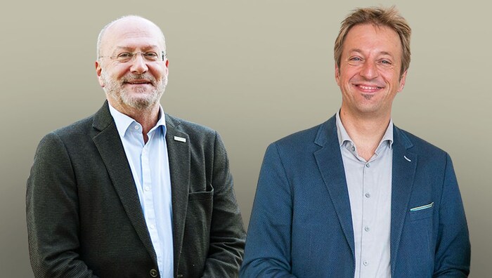 Gerhard Scheinast, Geschäftsführer der Lebenshilfe OÖ, und Claus Jungkunz, Gründer und ...