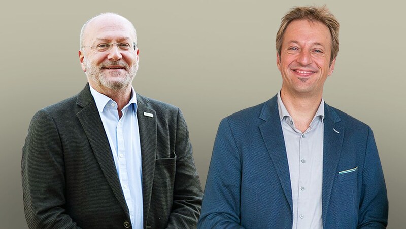 Gerhard Scheinast, Managing Director of Lebenshilfe OÖ, and Claus Jungkunz, founder and Managing Director of "con tour". (Bild: Krone KREATIV/Cityfoto/Pelzl, Bernadett Gumpenberger)