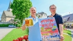 Hartl-Wirt Reinhard Hartl und Pfarrer Michael Golavcnik laden am kommenden Wochenende zum traditionellen Jakobi-Kirchtag nach Neuhaus.  (Bild: Evelyn Hronek/EVELYN HRONEK)