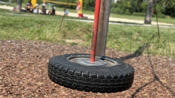 This rubber tire heated up to over 80 degrees on a hot day.
